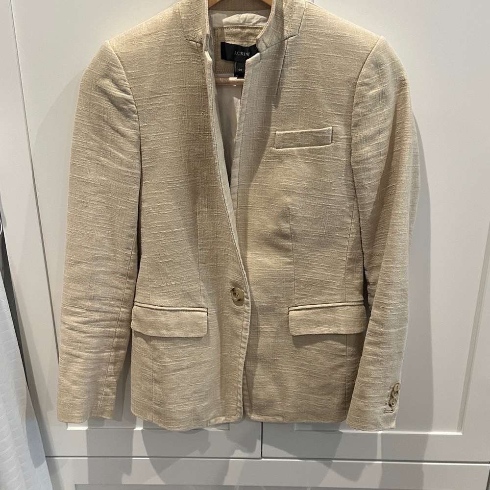 J. Crew cotton linen Light Tan Textured Blazer
